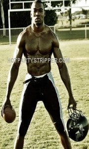 black male model football player