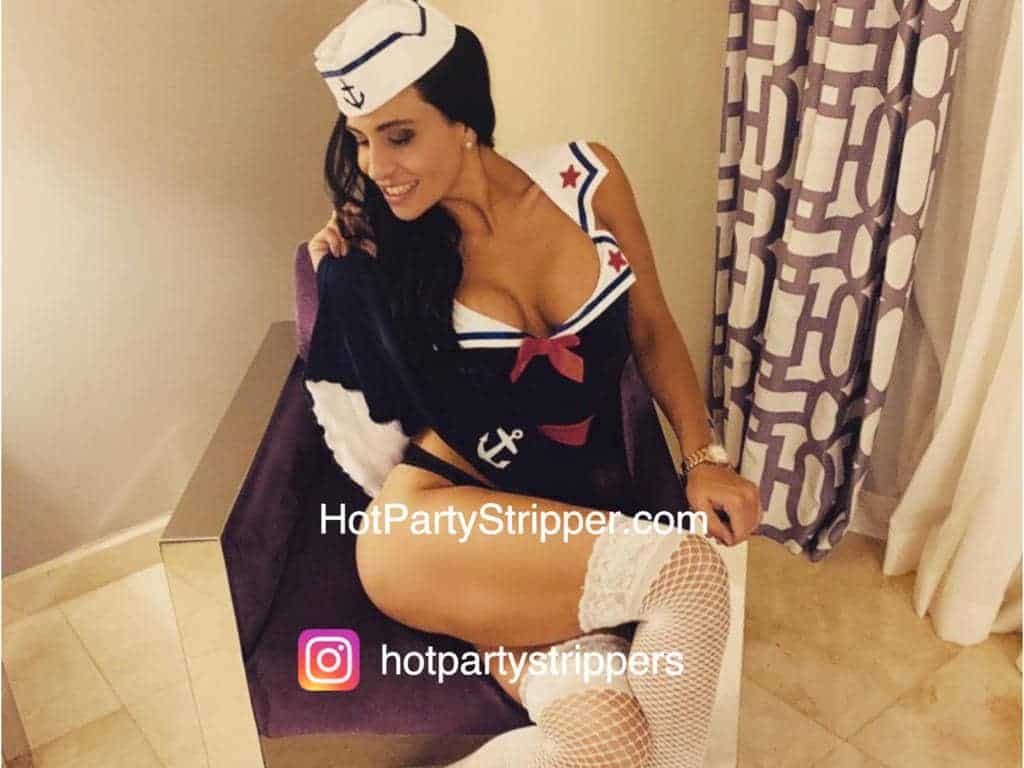girl stripper in sailor costume