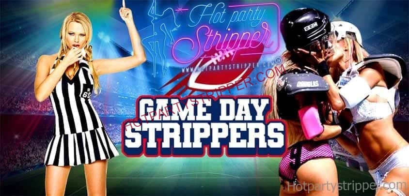 exotic dancers in football costumes