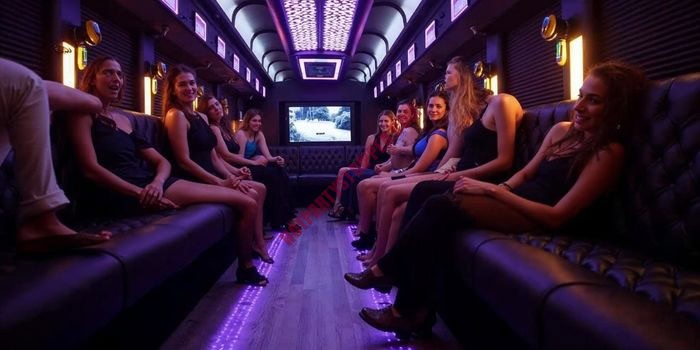 Nashville party bus with dancers and lights