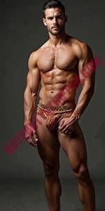 Miami-based male stripper posing for promo photos