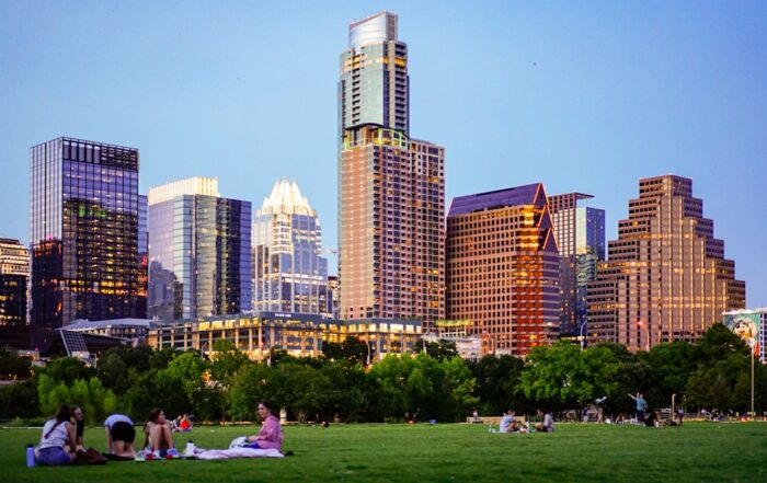 Austin skyline at dusk.