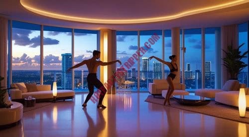 Private strippers performing at an upscale Aventura party in a luxury condo.