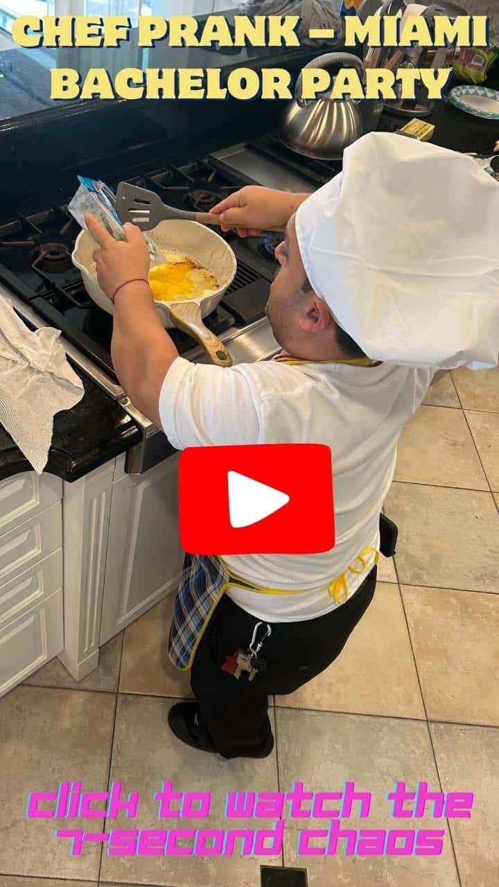 Funny chef stripper prank at a bachelor party in Miami