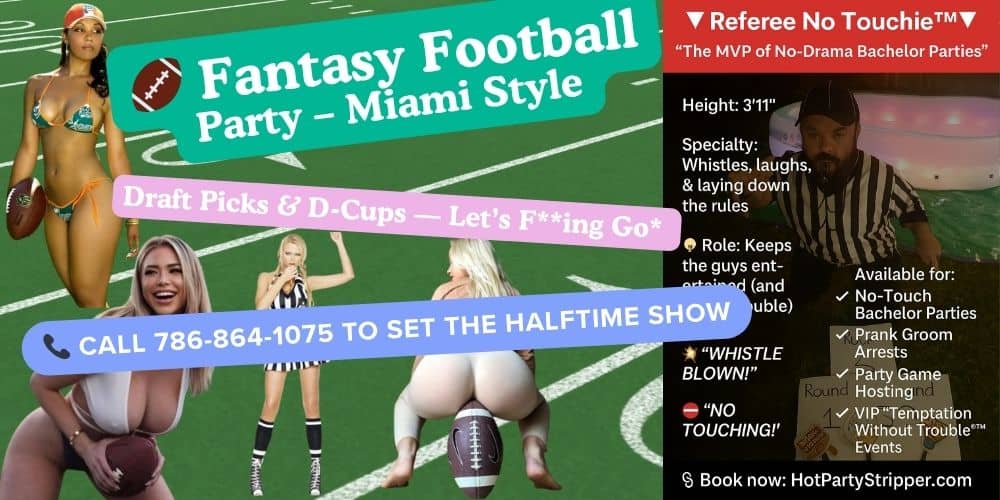Private strippers entertaining fantasy football party in Miami