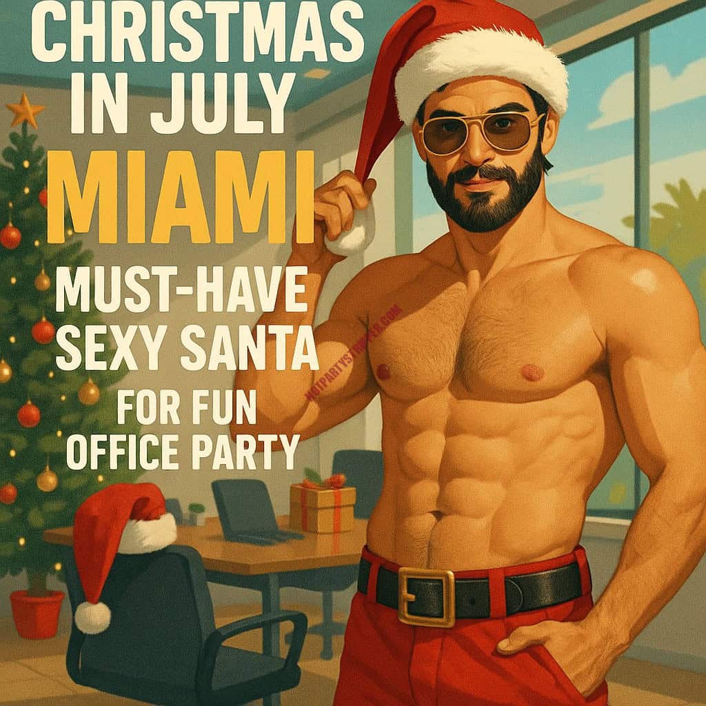 Christmas in july miami must have sexy santa for office party.