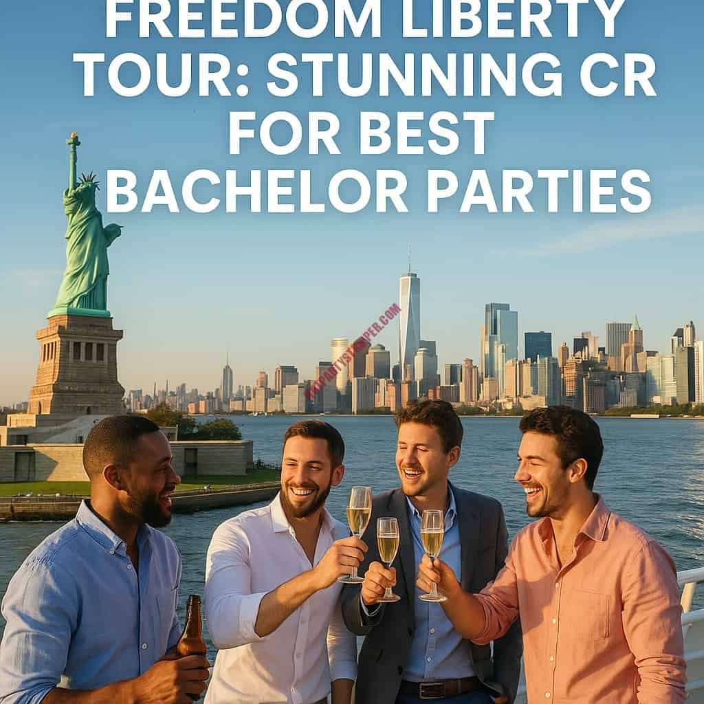 guys having a NYC boat party with exotic dancers