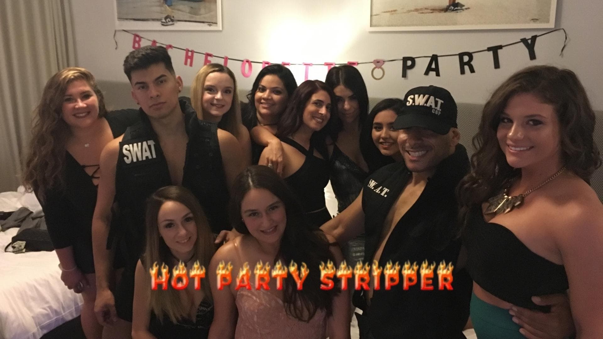 SWAT strippers with bachelorette party guests in Miami hotel