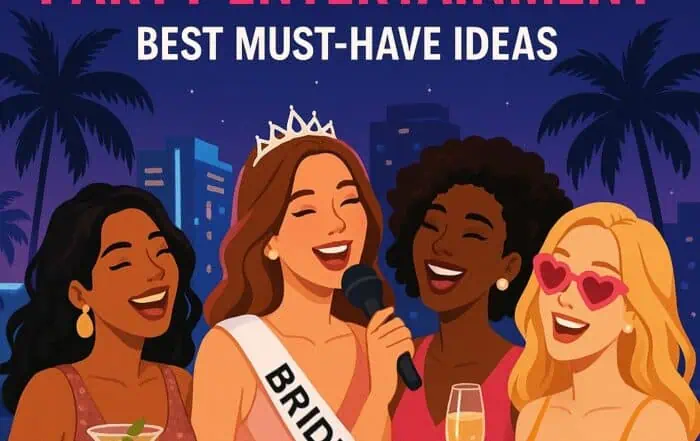 Generate an eye-catching high-quality featured image prompt for a blog post about Miami Bacheloret | Hot Party Stripper