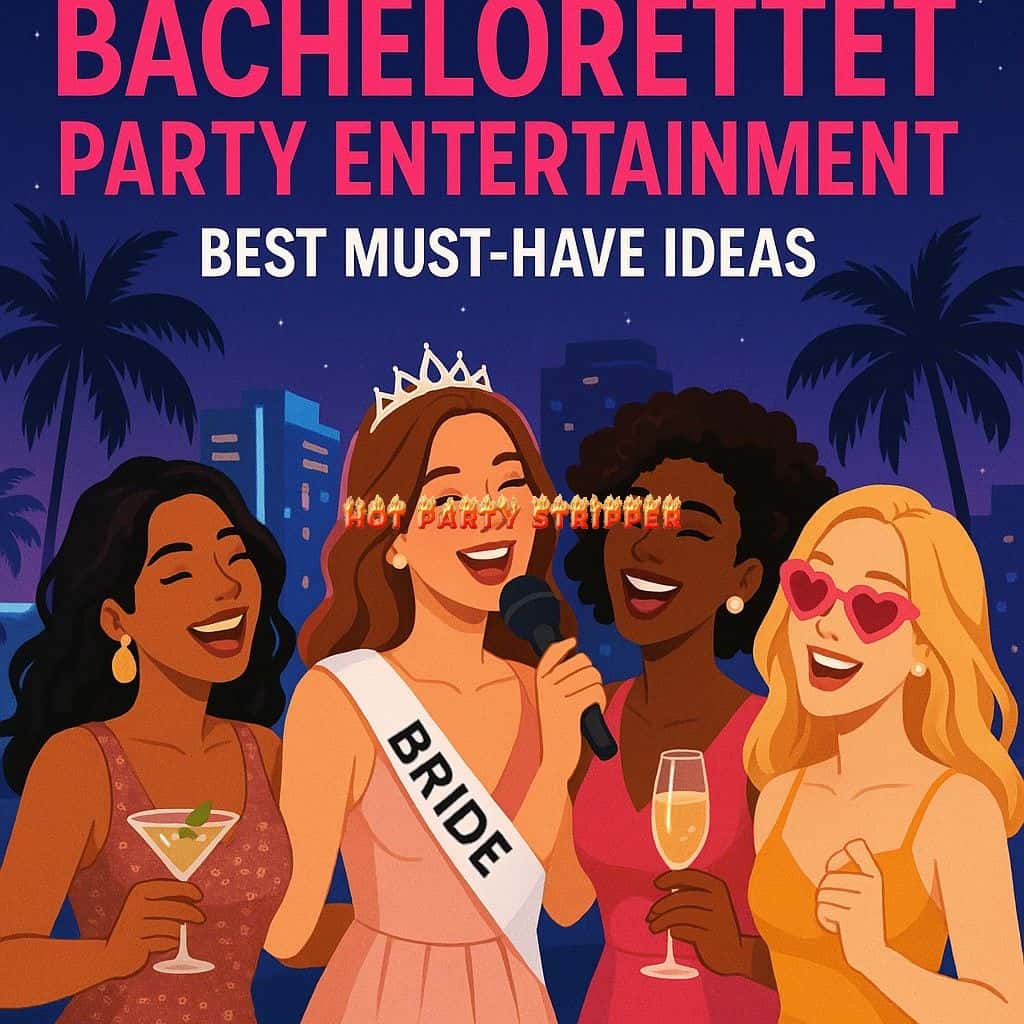 Generate an eye-catching high-quality featured image prompt for a blog post about Miami Bacheloret | Hot Party Stripper