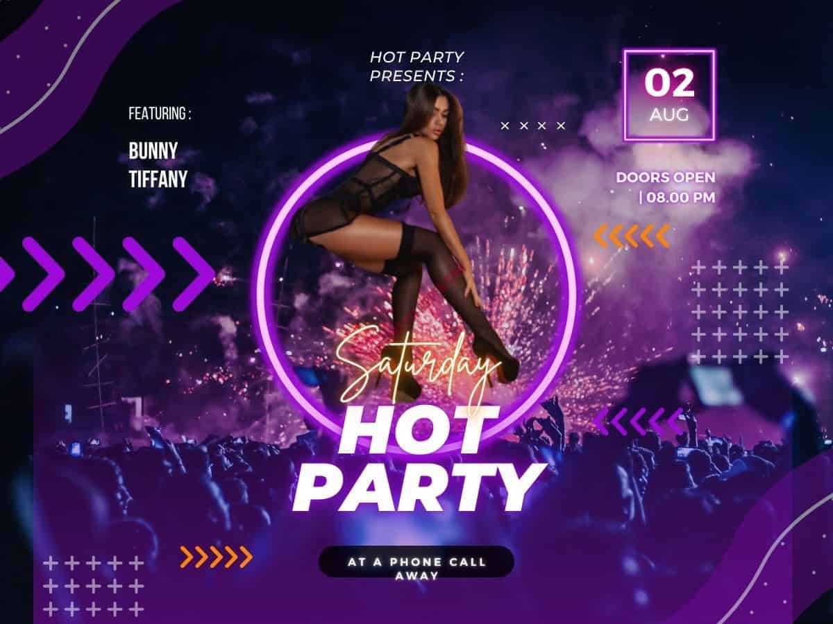 Hot party flyer template.