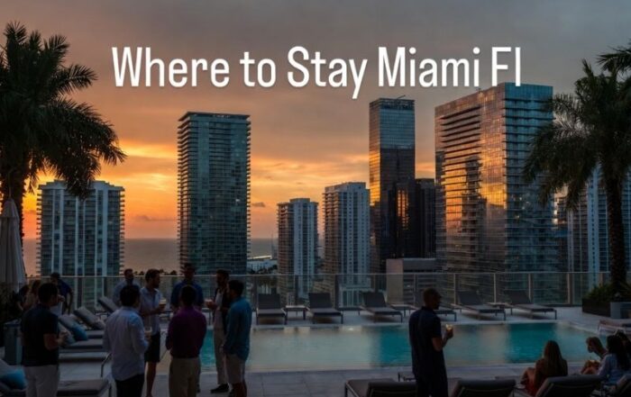 best areas to stay in Miami for bachelor party including Brickell and South Beach skyline