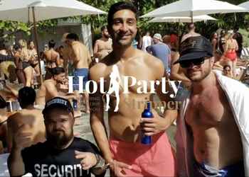 Midget security guard handcuffed to bachelor at SLS Hotel Miami Beach pool party