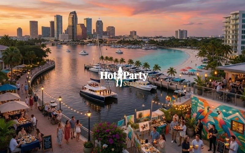 Tourists exploring the local treasures, beaches, nightlife, and waterfront attractions of Tampa and St Petersburg Florida