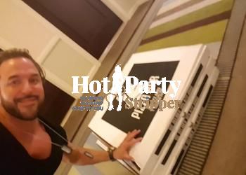 Pizza delivery stripper surprise at Fontainebleau Miami Beach bachelorette