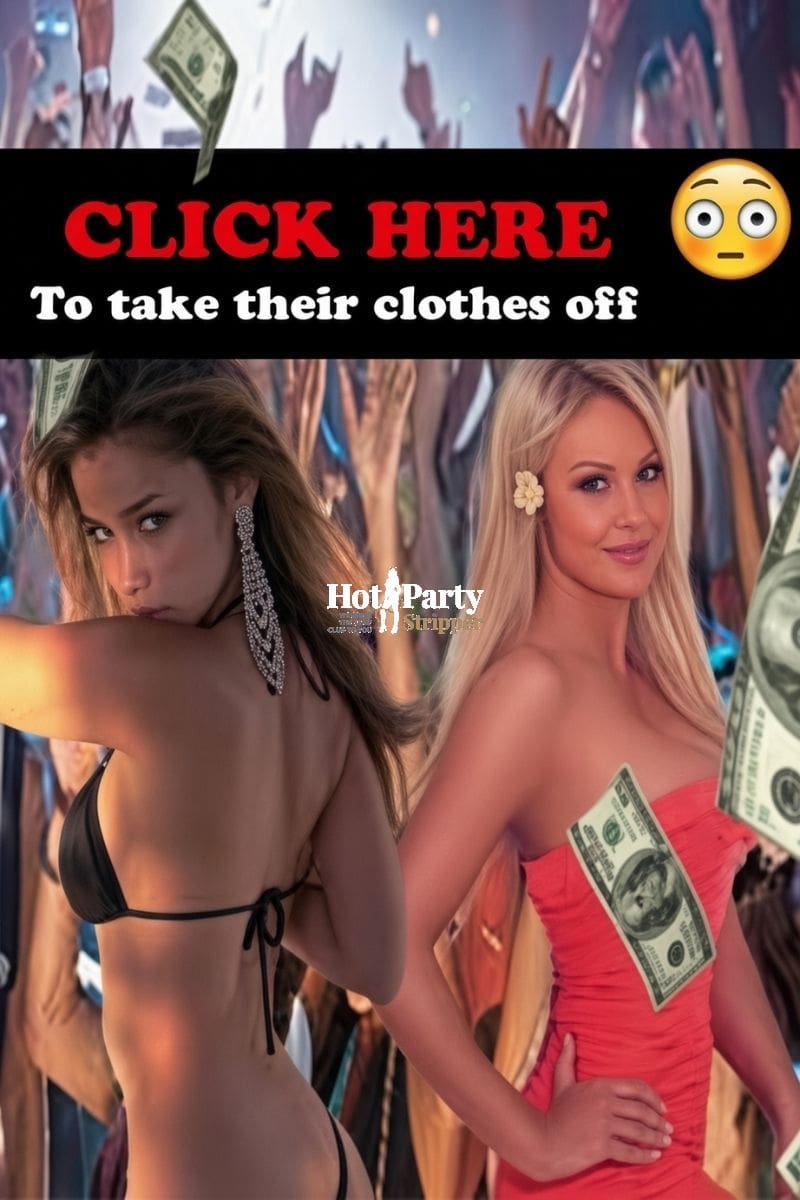 Two female strippers in Houston performing at a private party with cash raining around them