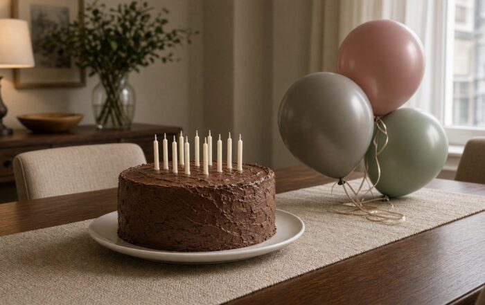 Unlit birthday cake | Hot Party Stripper Birthday cake on an apartment table