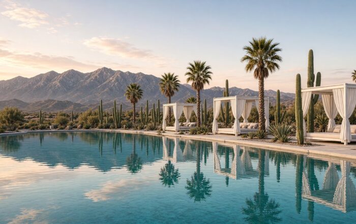 Still resort pool in Scottsdale on a warm October afternoon