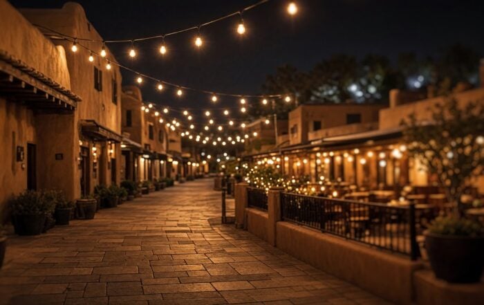 Old Town glow after dark | Hot Party Stripper Warm night lights on a Scottsdale entertainment-district street