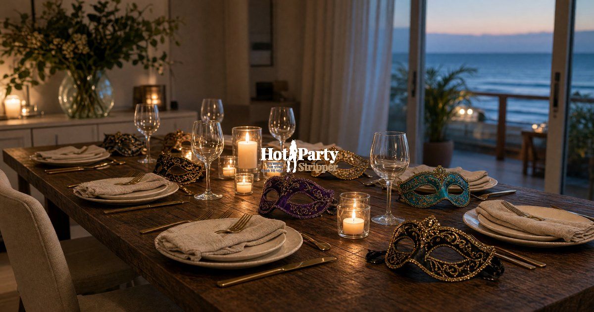 Costume-party table in a Clearwater Beach condo