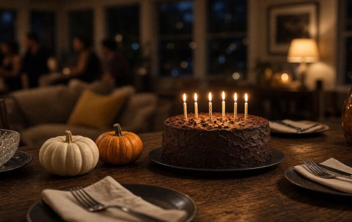 Halloween birthday cake table | Hot Party Stripper Birthday cake on a Tampa Halloween party table