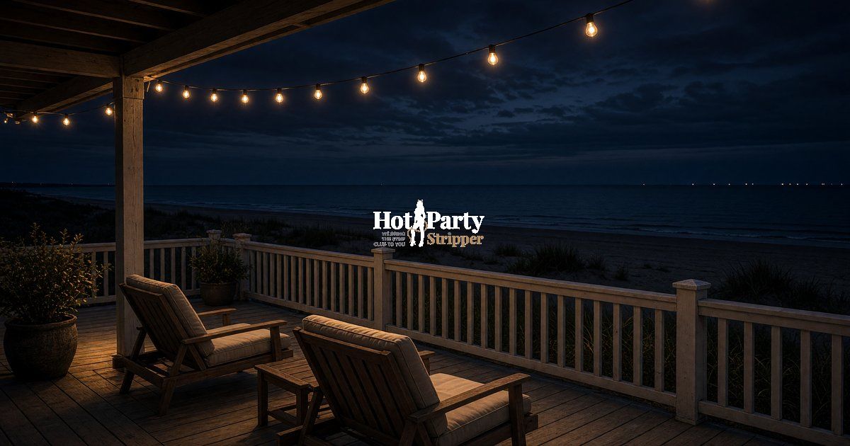 Night deck on a St. Pete Beach house facing the Gulf