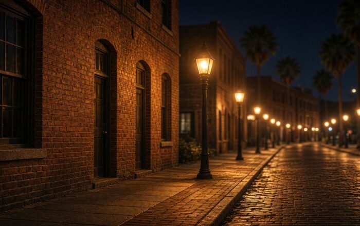 Ybor brick street after dark | Hot Party Stripper Brick street at night in Tampa's Ybor neighborhood